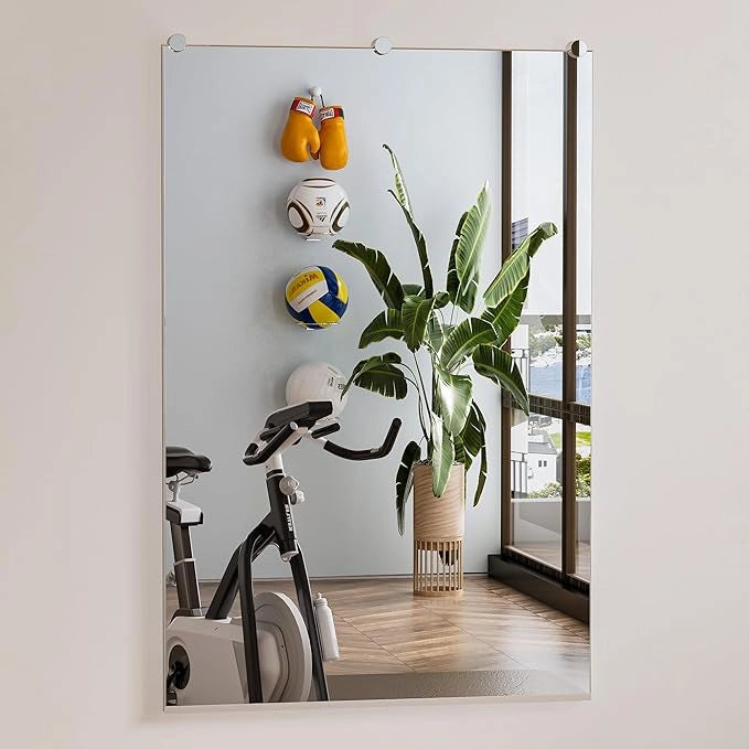 Gym Mirror Wall Mounted – Oversized Frameless Mirror for Fitness, Yoga, Dance, Garage, Studio, Bedroom – Full-Length Wall Mirror for Home & Commercial Use, Durable & Stylish