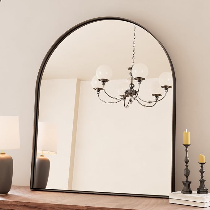 Modern Arch Bathroom Vanity Mirror – Sleek Tempered Glass Wall Mirror, Perfect for Farmhouse, Minimalist, or Contemporary Bathroom Décor