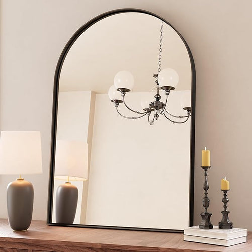 Modern Arch Bathroom Vanity Mirror – Sleek Tempered Glass Wall Mirror, Perfect for Farmhouse, Minimalist, or Contemporary Bathroom Décor