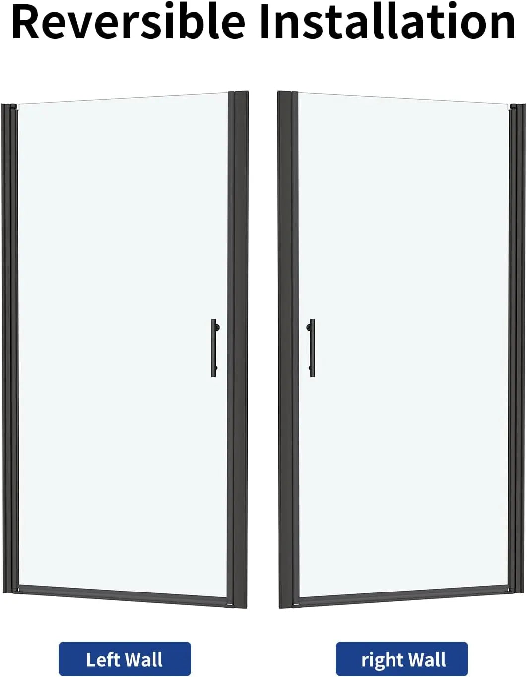 Pivot Frameless Glass Shower Door – Sleek & Modern Bathroom Shower Enclosure, Adjustable Width, Durable Glass, Easy Installation, Premium Hardware, Water-Tight Design