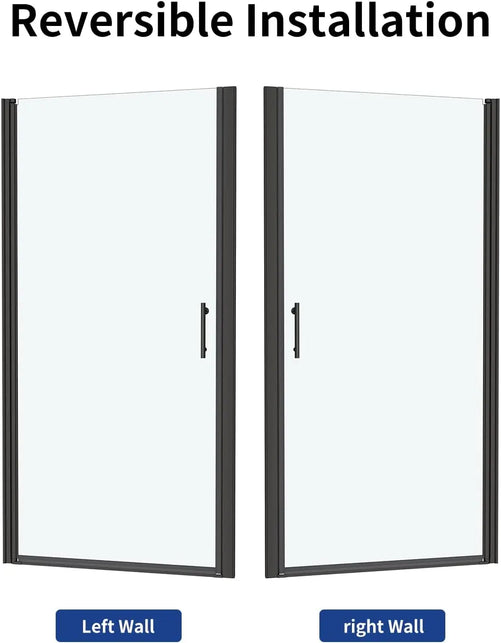 Pivot Frameless Glass Shower Door – Sleek & Modern Bathroom Shower Enclosure, Adjustable Width, Durable Glass, Easy Installation, Premium Hardware, Water-Tight Design