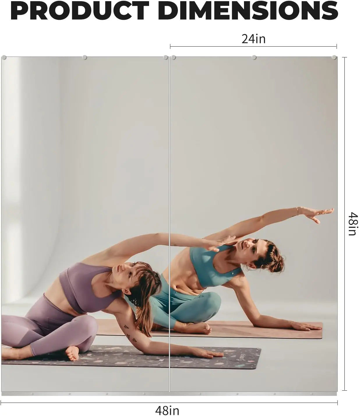 Gym Mirror Wall Mounted – Oversized Frameless Mirror for Fitness, Yoga, Dance, Garage, Studio, Bedroom – Full-Length Wall Mirror for Home & Commercial Use, Durable & Stylish