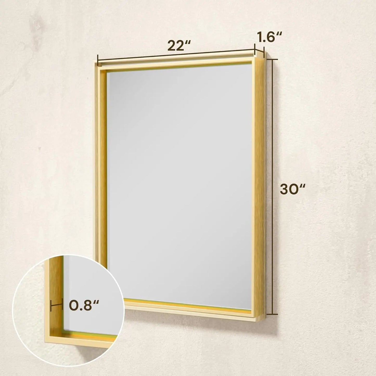 Modern Matte Black Bathroom Mirror – Versatile Mounting
