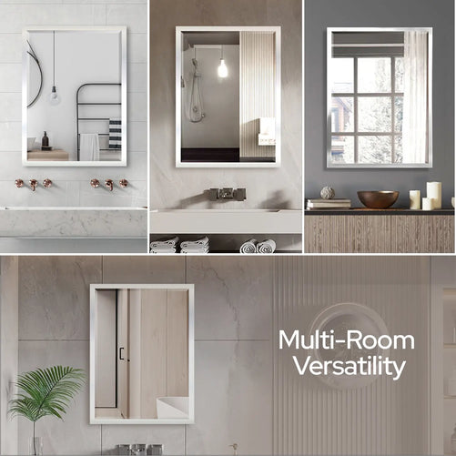 Brushed Nickel Bathroom Mirror – Modern 30x40 Rectangular Bathroom Vanity Mirror Sleek Design