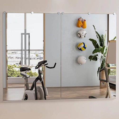 Gym Mirror Wall Mounted – Oversized Frameless Mirror for Fitness, Yoga, Dance, Garage, Studio, Bedroom – Full-Length Wall Mirror for Home & Commercial Use, Durable & Stylish