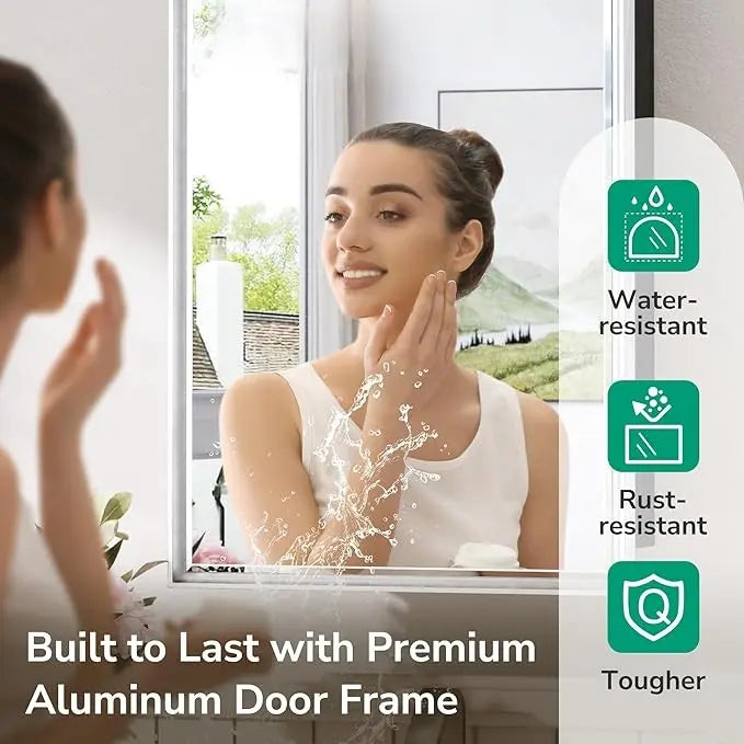 Modern Bathroom Vanity Mirror with Storage – Beveled Metal Frame, Aluminum Alloy Medicine Cabinet with Adjustable Shelves – Ideal for Bathroom, Living room Organization and Stylish Décor