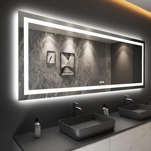 LED Bathroom Mirror with Lights – Front and Backlit, Anti-Fog, Shatterproof Tempered Glass, Waterproof, Memory Function, UL Listed – Modern Vanity Mirror for Multi Use