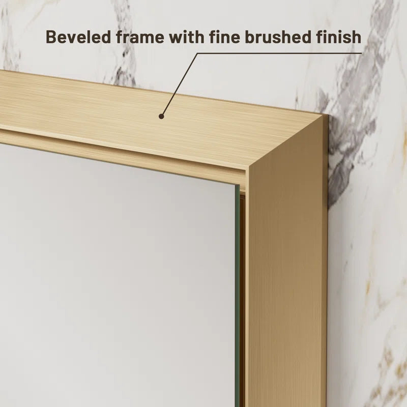 Metal Framed Bathroom Mirror – Rectangular Wall-Mounted, Modern Farmhouse Design, Horizontal/Vertical Mount for Bathroom, Entryway, and Restroom Décor – Stylish Mirror