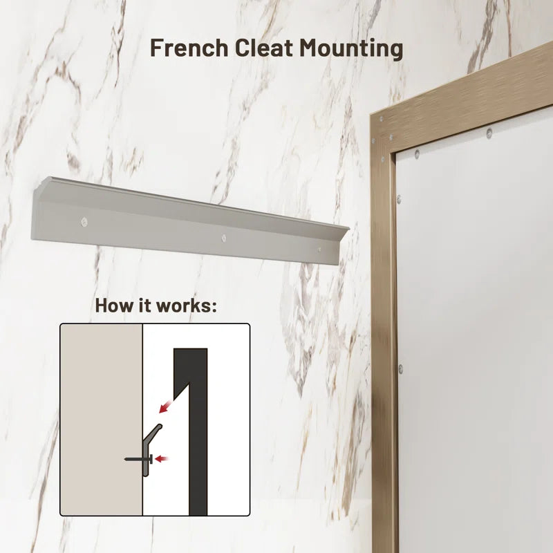 Metal Framed Bathroom Mirror – Rectangular Wall-Mounted, Modern Farmhouse Design, Horizontal/Vertical Mount for Bathroom, Entryway, and Restroom Décor – Stylish Mirror