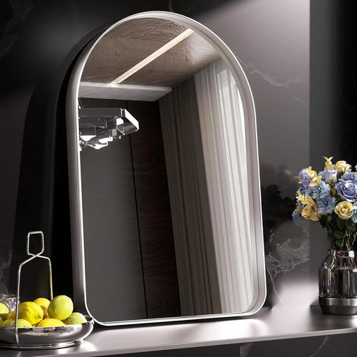 Modern Arch Framed Bathroom Vanity Mirror – Wall Mounted, Stylish Arch Design, Sleek Bathroom Wall Mirror, Elegant and Durable, Ideal for Home, Salon, or Commercial Use