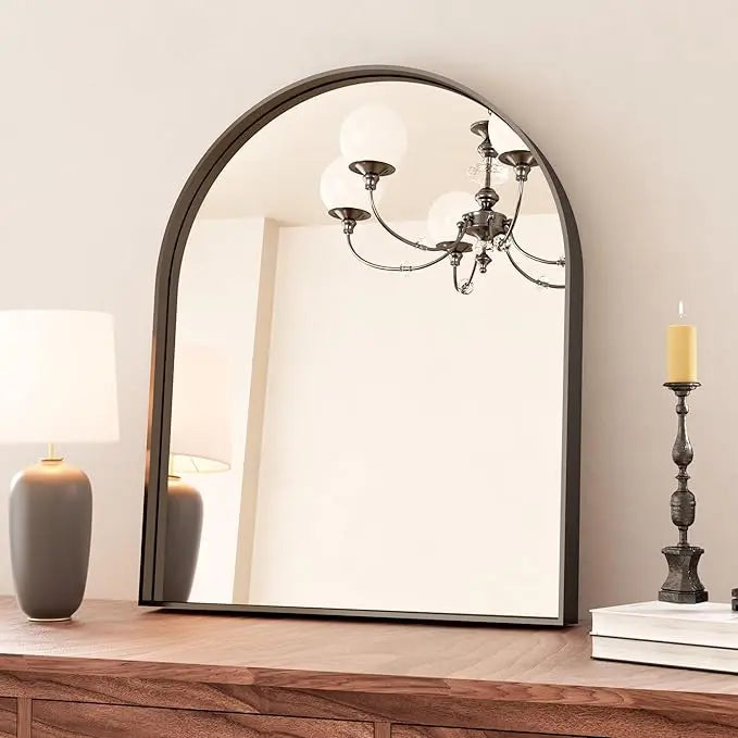 Modern Arch Bathroom Vanity Mirror – Sleek Tempered Glass Wall Mirror, Perfect for Farmhouse, Minimalist, or Contemporary Bathroom Décor