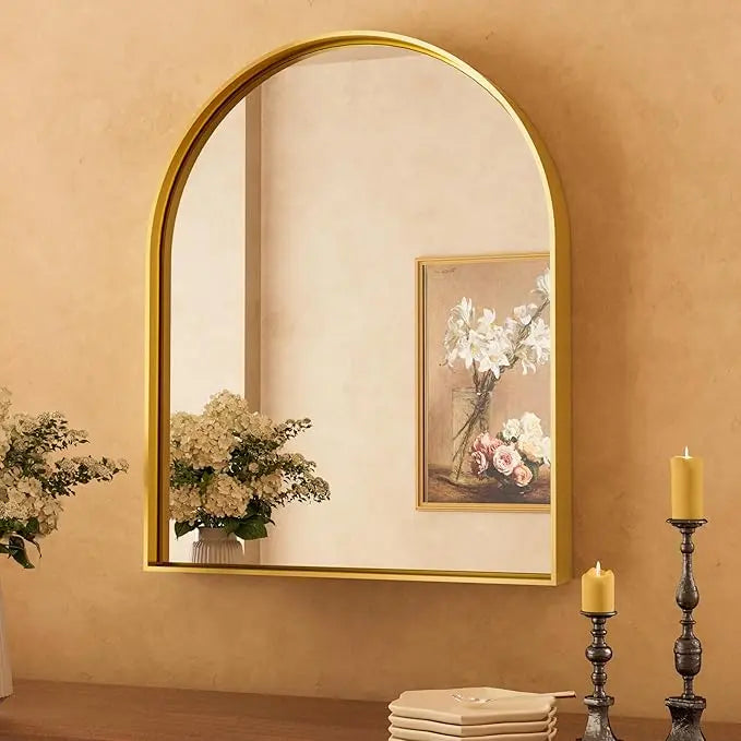 Modern Arch Bathroom Vanity Mirror – Sleek Tempered Glass Wall Mirror, Perfect for Farmhouse, Minimalist, or Contemporary Bathroom Décor